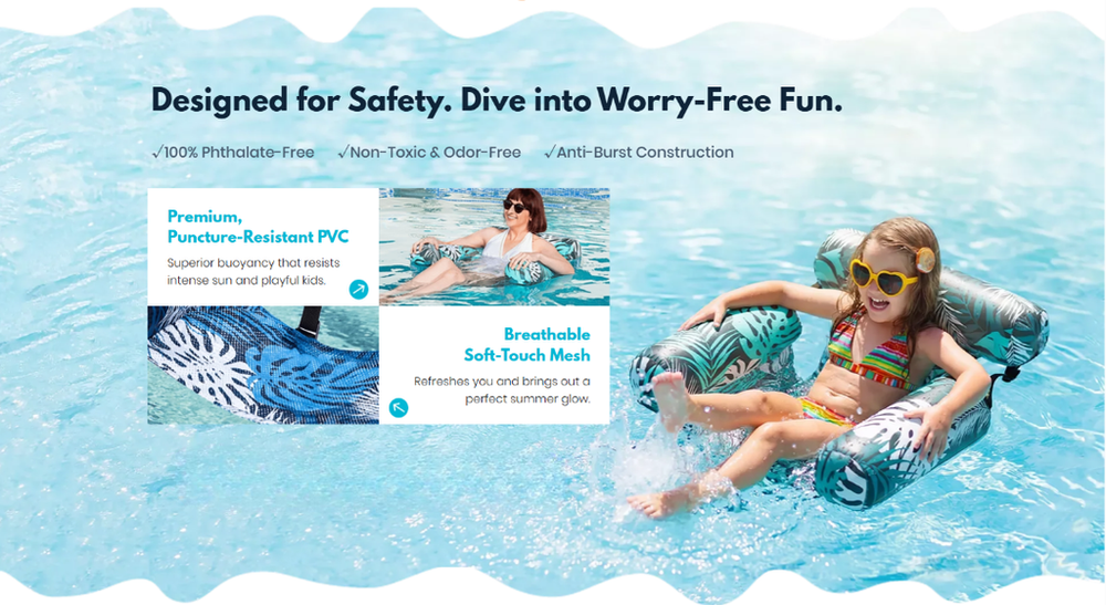 🏊LAST DAY 50% OFF!💺Inflatable Floating Chair – Comfortable, Stable & Perfect